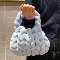 벨벳 자이언트얀 가방 완제품 완성품 만두백 핸드니팅 뜨개가방