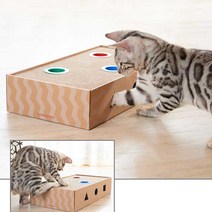 LYT805317반려묘 박스 고양이 놀이터 캣닢공 사각 스크래쳐, 1, 단품