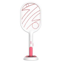 전기 모기채 전기충격 접이식 모기채 USB 모기퇴치기 충전식 가정용 투인원 모기등, 번개 화이트_USB + 어댑터