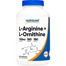뉴트리코스트 L-아르기닌   L-오르니틴 750mg 180캡슐 3팩