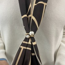 스카프고정포인트진주링 고급스타일골드링 손수건은색고정홀더