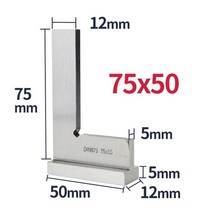 모서리 치수 코너 곡선 측정기 90도 플랫 에지 스퀘어 눈금자 목공 스퀘어 목공 도구, 75x50 와이드베이스 90