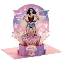 Hallmark 시그니처 페이퍼 원더 배트맨 팝업 생일 카드 (에픽 데이) (1499RZW1134), Pop Up Plays Wonder Woman The