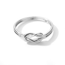 저스트온 여성 매듭 무한대 반지 스테인레스 스틸 손가락 빈티지 주얼리 Anillos Bague Femme, [02] Silver, [01] 7