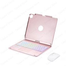 매직키보드 스마트키보드 매직 트랙 패드 호환 백라이트 매직 키보드 12 용 9 케이스 2021 Funda iPad Pro, 한개옵션2, 04 rose key case mouse, 02 Spanish