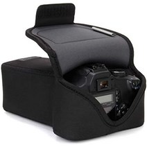 usa 기어 dslr 카메라 케이스 및 네오프렌 보호 기능이 있는 줌 렌즈 카메라 슬리브(검은색) 홀스터 벨트 고리 및 액세서리 보관 - 캐논 니콘 소니 올림푸스 펜탁스 등과, 검은색
