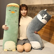 큐티 허스키 슈퍼 소프트 베드 쿠션 공룡 롱바이크 인형 봉제 키즈 고양이 선물 장난감 캐릭터 인형 돼지, 옵션03, 100cm(속절삭)