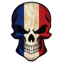 칼라 국기 해골 스티커 자동차 주유구 포인트 튜닝 데칼, 프랑스