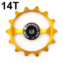 자전거 변속장치 기어 변속기 kactus bike wheel pulley bearing jockey pulley wheel set 11 speed 세라믹 탄소 섬유 후면 가이드, 14t 금, 세라믹 베어링