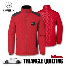 팀팀이 트라이앵글 퀼팅점퍼(레드)_퀼팅점퍼 단체퀼팅 수입차로고 패치점퍼 와펜점퍼 레이싱퀼팅점퍼 정비복 동호회복 단체복 레이싱복 작업복 튜닝샵 카센터 정비소 세차장 크리닝 점퍼 팀복 유니폼 매장유니폼 와펜 패치