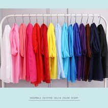 단색솔리드 쉬폰 스카프/단체/사은품/머플러 여성 냉감 나들이 등산 야외 쿨링 피부보호 부모님선물