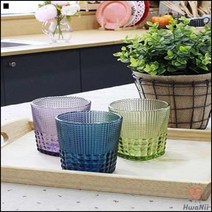 반짝반짝 글라스디자인 직원식당 유니크함 식당컵 쥬스컵, 블루