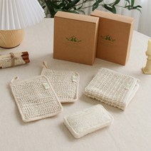 윤홈 그린레빗 제로웨이스트 삼베 식물 수세미 4P 세트 설거지