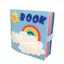 몬테소리 유아용 아기 천 책 비지 보드 장난감 조기 학습 활동 펠트 스토리 북 어린이용 감각, [02] Coloful busy book