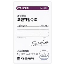 대웅제약 세이헬스 코엔자임Q10 30캡슐(1개월) 항산화 높은혈압에 도움