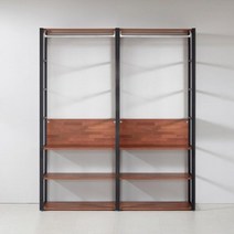 아트박스/플레인홈 도이츠 철제 드레스룸 1600 옷장 세트, 멀바우블랙