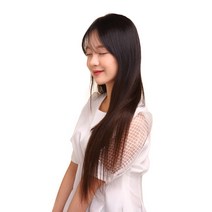 65cm 인모 붙임머리 똑딱이 숱보충 6피스 부분가발 (1핀x2pcs + 2핀x3pcs + 3핀x1pcs), #1, 1개