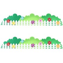 유니아트 펠트 흰색울타리 신형투톤 유치원 어린이집 교실 학교 학원 환경꾸미기 환경구성, 약11.5 x 75 x 0.5cm, 1개