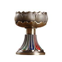 버터 램프 홀더 봉헌 Tealight 홀더 버터 램프 홀더 불교 제단 용품, 합금, 갈색