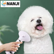 반려동물 에어 브러쉬 헤어 빗 드라이기 온도조절 3단계 빗드라이어 댕댕살롱 페페 드라이기 애견용품 펫 드라이, 화이트