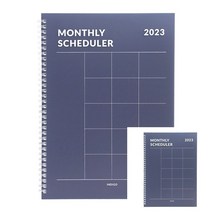 2023 기본 A4 먼슬리 스케줄러 네이비 날짜형 월간 스케줄다이어리 2023년스케줄러 스케줄노트 다이어트다이어리