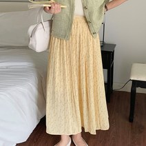 타니즈 프란 플라워 플리츠 여성 롱 스커트