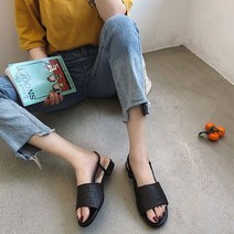 여름 여성 라탄 플랫 캐주얼 샌들 샌달 뮬 리로드
