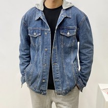 남자 청자켓 후드 트러커 데님 자켓