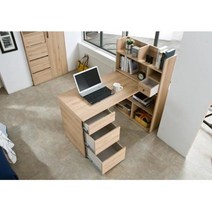 세련되고 심플한 서재방 책상 책장세트 책상세트책장, 색상_오크, 상세페이지 참조