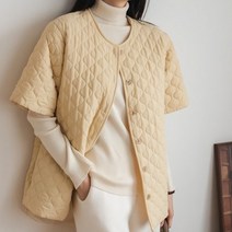 여성 겨울 데일리 웨이브 퀼팅 패딩 점퍼.디작소