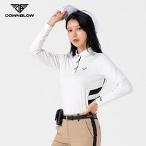 다운블로우 다운블로우 여성 골프 봄 가을 카라 티셔츠