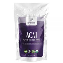 유기농 아사이 베리 파우더 100% 순수 | 113.4g(4온스) 파우치 | 재밀봉 가능한 백 I 첨가제 없음 I GMO 프리 | Equilibrium Superfoods 생 항산