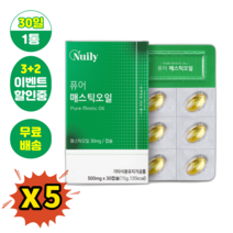 [빠른무료배송] [3 + 2] 뉴일리 그리스산 매스틱오일캡슐 500mg x 30캡슐 x 5 총 5개 (정품/품질보장)