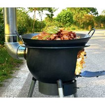 주물화목난로 원형 펠렛 야외용 실외난로 글램핑, 43CM 일체형스토브+스토브선물패키지