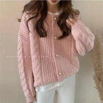 연두색 가디건 민트색 꽃자수 빅카라 부클 연보라 크롭 하늘색 초록색 루즈핏 니트 보석단추