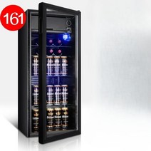 음료수 냉장고 소형 주류 술 미니 업소용 쇼케이스, 128L 블랙 (냉장+냉동) LED블루 라이트