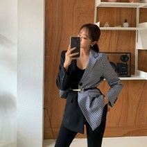 떳다그녀 크니스 언발 자켓