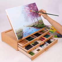 책상용 나무 좌식 이젤 테이블 / 거치대 드로잉 스케치 야외 미술 학원 가정용