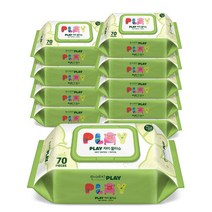 [한예지] PLAY 차미 물티슈 캡형 70매 10팩, 단품