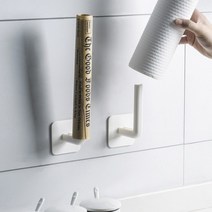 키친타올걸이 욕실 주방 휴지걸이다용도걸이 KK46, 화이트 1P