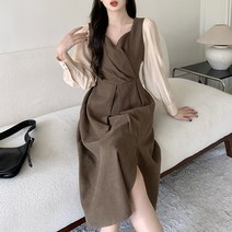 블링앤수 여성 스퀘어넥 기본핏 롱 원피스 LZZ004