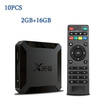 스마트 미디어 플레이어 셋톱 박스 안드로이드 100 Allwinner H313 쿼드 코어 2023 X96Q TV BOX 2GB 16GB 4K 로트당 10 개 도매, 2.미국 플러그  10PCS 2G 16G