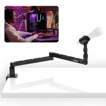 VIJIM LS26 로우 프로파일 마이크 암 JUSMO 알루미늄 마이크 암 데스크 마운트 360° 회전 가능한 접이식 마이크 붐 암 팟캐스트/스트리밍/게임/라디오 스튜디오용