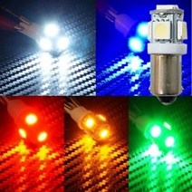 꼬마전구타입 12V-24V 5050 3칩 5발 LED전구, 12V, 화이트LED