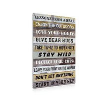 BEASTZHENG 곰에서 재미있는 교훈 금속 주석 기호 벽 예술 장식 소박한 곰 조언 로