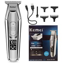 바리깡 Kemei 직업 헤어 클리퍼 남성용 수염 트리머 전기 남성용 면도기 LCD 이발기, 협력사, KM-5207