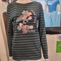 그린조이 부드러운 간절기 프린트 라운드 M20KR82W 진초록