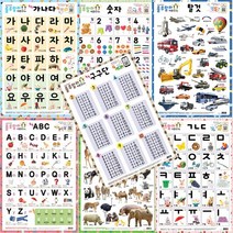 새샘 사운드 양면벽보 구구단 / 구구단공부 화보 벽보, 새샘_룰루랄라사운드벽보_쏙속 한글 가나다