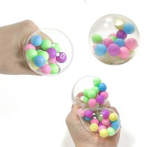캔디 에어 젤리볼 말랑이 파스텔 개구리알 공기 츄잉껌 끈끈이 장난감, 랜덤