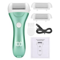 발각질제거제 풋케어 전기 페디큐어 usb 충전식 전원 디스플레이 뒤꿈치 캘러스 리무버 용 엑스 폴리 에이터 교체 헤드 연삭 3pcs, 녹색 상자 없음